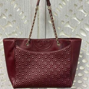 Tory Burch Designer Fleming Bryant Quilted Tote Bag Purse Handbag